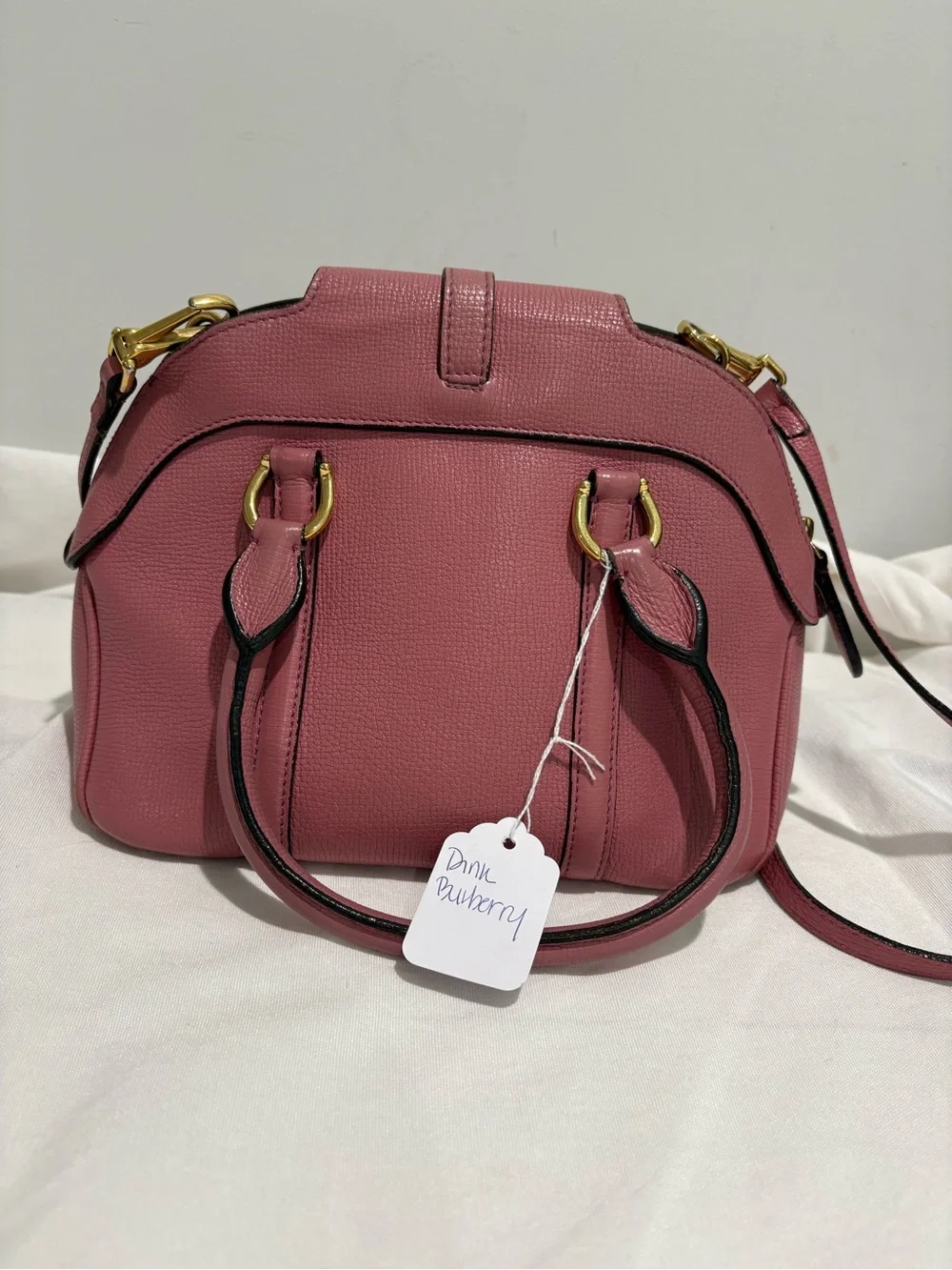 Authentic Burberry Banner Small Pink Leather Satchel Crossbody w/ certificate - Picture 5 of 15